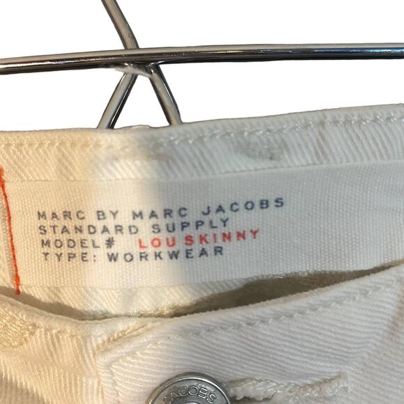 Marc by Marc Jacob Bright White Dot Lou Skinny Ankle Denim Jeans Women Sz 27 - Picture 3 of 14